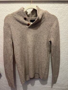 J. Crew Neutral Speckled Shawl-Collar Sweater - Beige